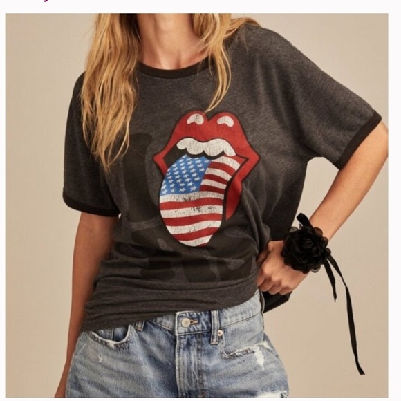 Lucky Brand Tops - Rolling Stones Americana 1978 Tour Graphic Tee